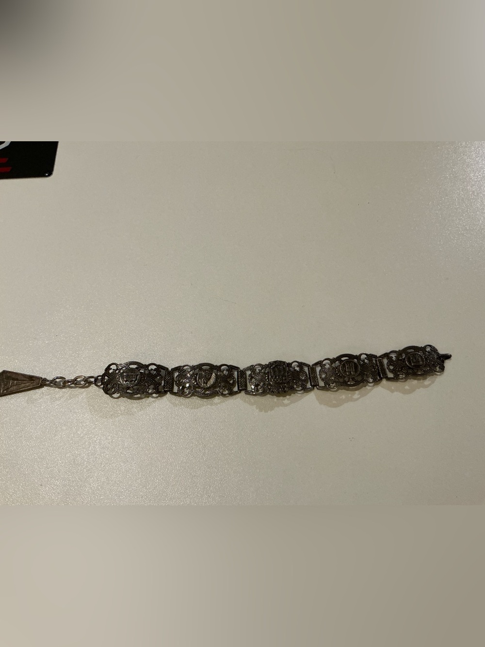 Women's Filigree Link Bracelet in Antique Silver